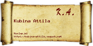 Kubina Attila névjegykártya